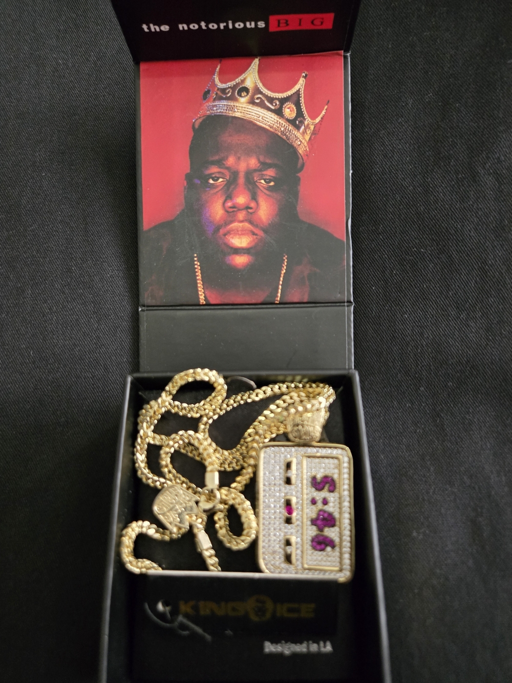 King Ice Gold & Silver Cassette Pendant Necklace - Gold/White
